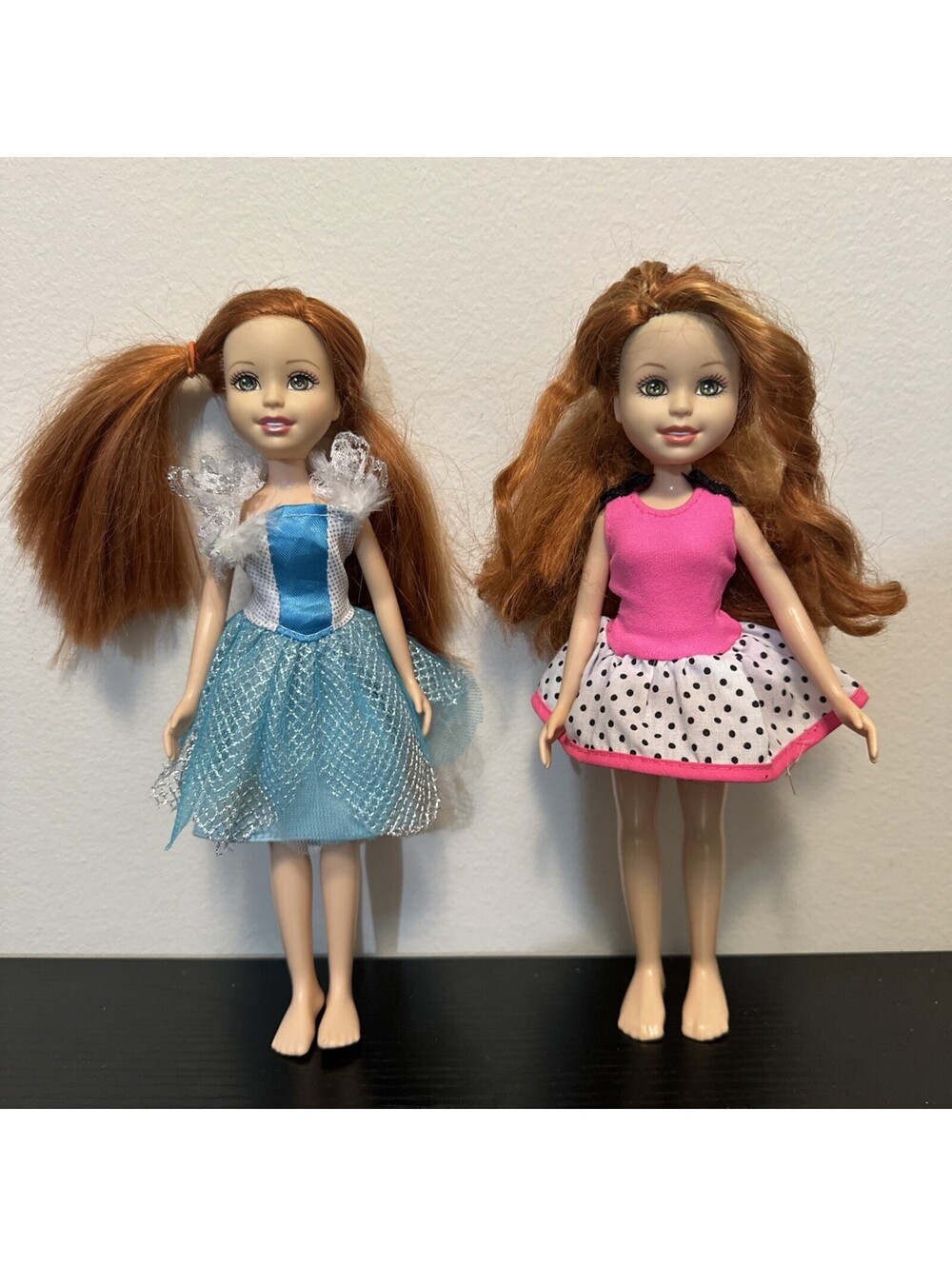 Vtg Wee Three Friends Lila Doll Red Hair Green Eyes Dress Mattel 2000 Set Of 2